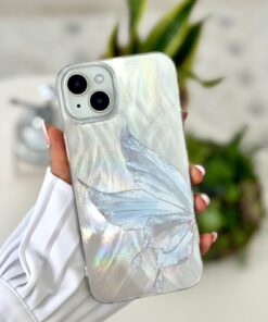 Go Aksesuar Iphone 15 - 14 - 13 Uyumlu Shine Platin Kelebek Renk Geçişli Parlak Tasarımlı Silikon Kılıf - Görsel 3