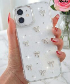 Fibaks iPhone 11 Kılıf Taşlı Parlak Dalga Desenli Kamera Çerçeveli Darbe Emici Korumalı Silikon Gümüş - Görsel 3