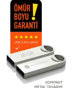 Maxron 16 GB Flash Bellek Metal Gövde Ömür Boyu Garantili Güvenli Usb Bellek Data Traveler