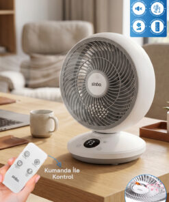 Sinbo SF-7702 Uzaktan Kumandalı Sessiz Mini Vantilatör Aroma Terapi Koku Yuvalı Otomatik Salınımlı