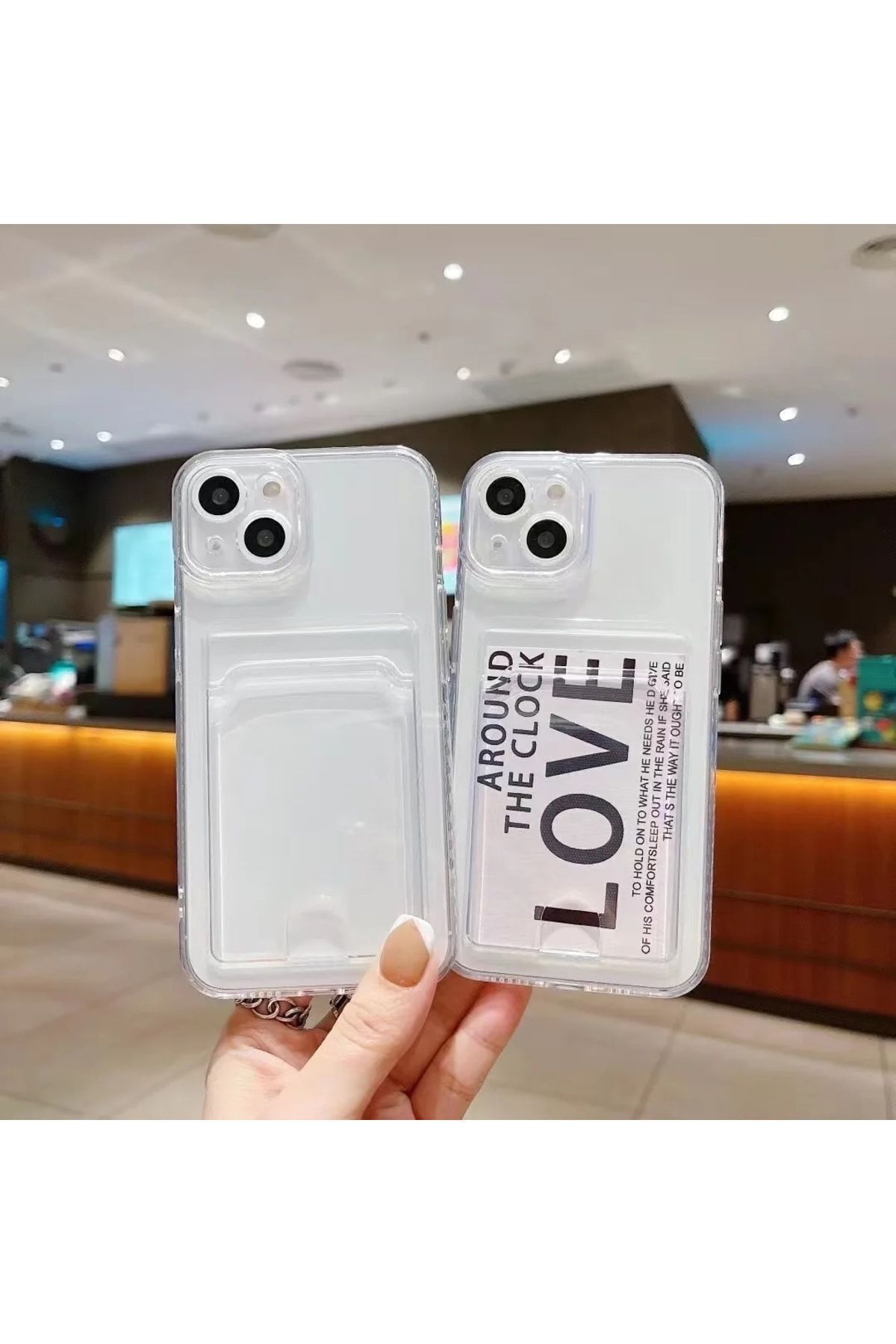 Go Aksesuar Iphone 13 Ve 14 Uyumlu Şeffaf Kartlıklı Kamera Korumali Aa Kalite - Görsel 3