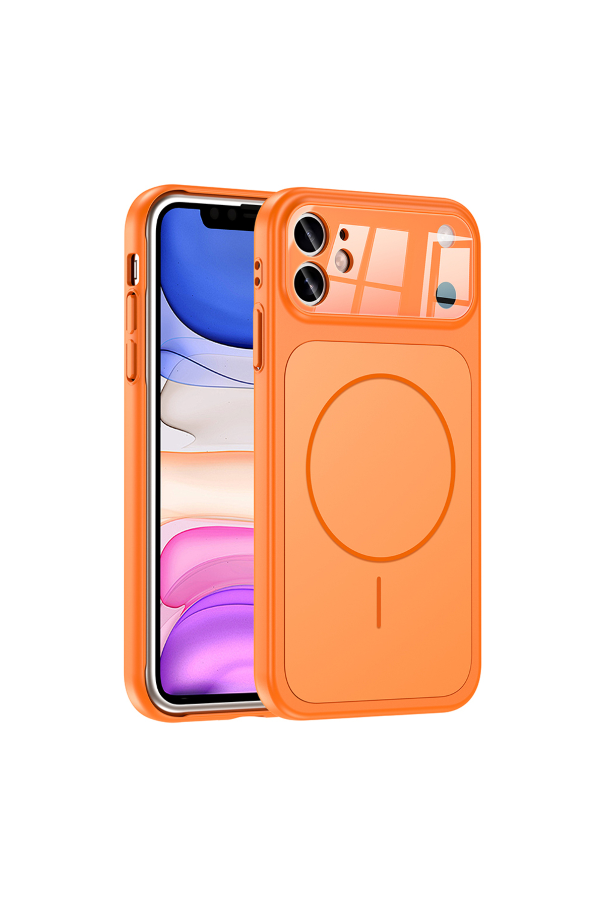 Fibaks iPhone 11 Kılıf 17 Pro Max Çevirici MagSafe Kamera Lens Korumalı Camlı Dönüştürücü - Görsel 3