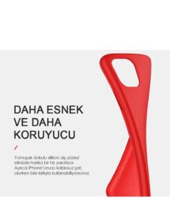 KVK PRİVACY Iphone 13-14-15 Uyumlu Lansman Kılıf Içi Kadifeli Kamera Yükseltili Silikon Kapak Kırmızı - Görsel 3