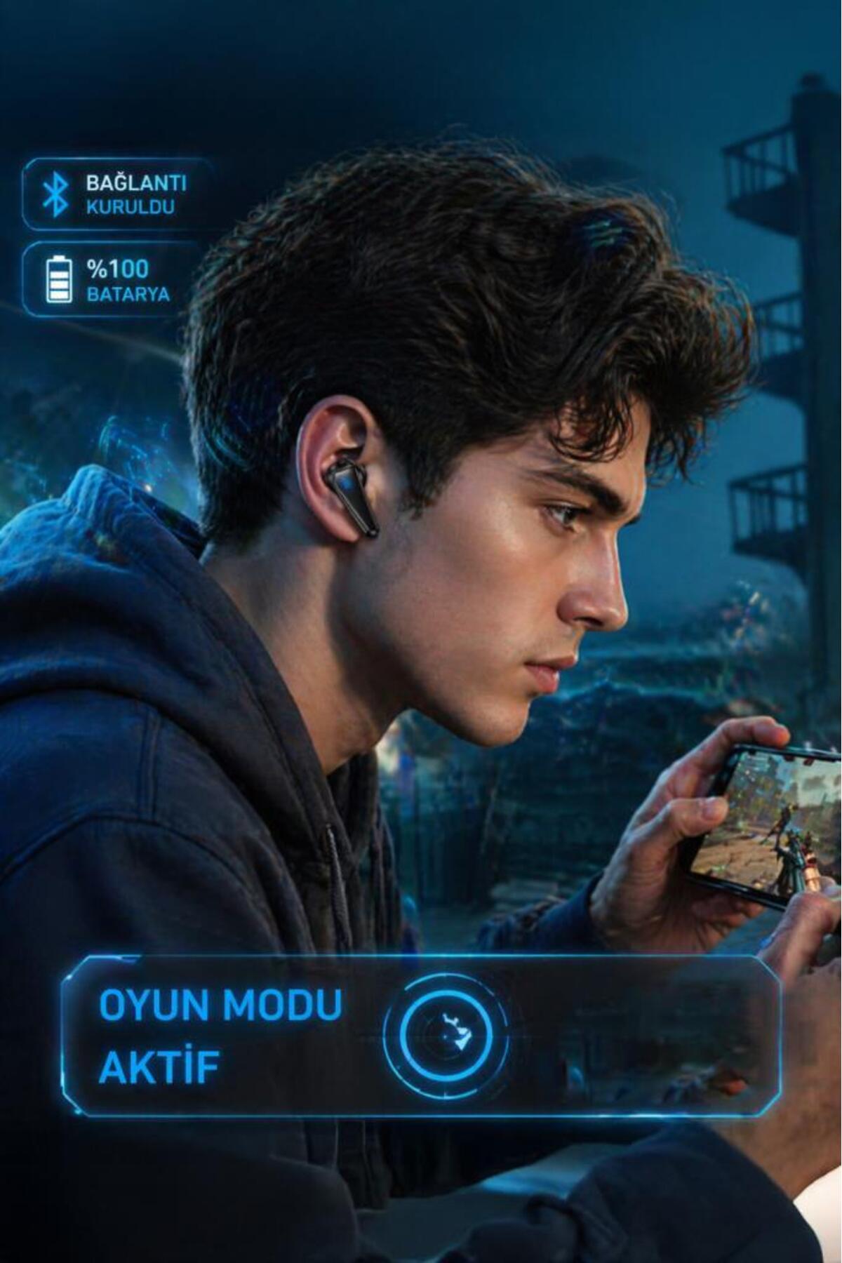 Torima Bluetooth Kulaklık Led Işıklı Oyuncu Kulaklığı K55 Siyah - Görsel 3
