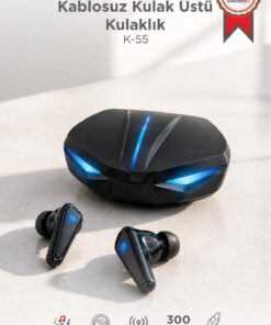 Torima Bluetooth Kulaklık Led Işıklı Oyuncu Kulaklığı K55 Siyah