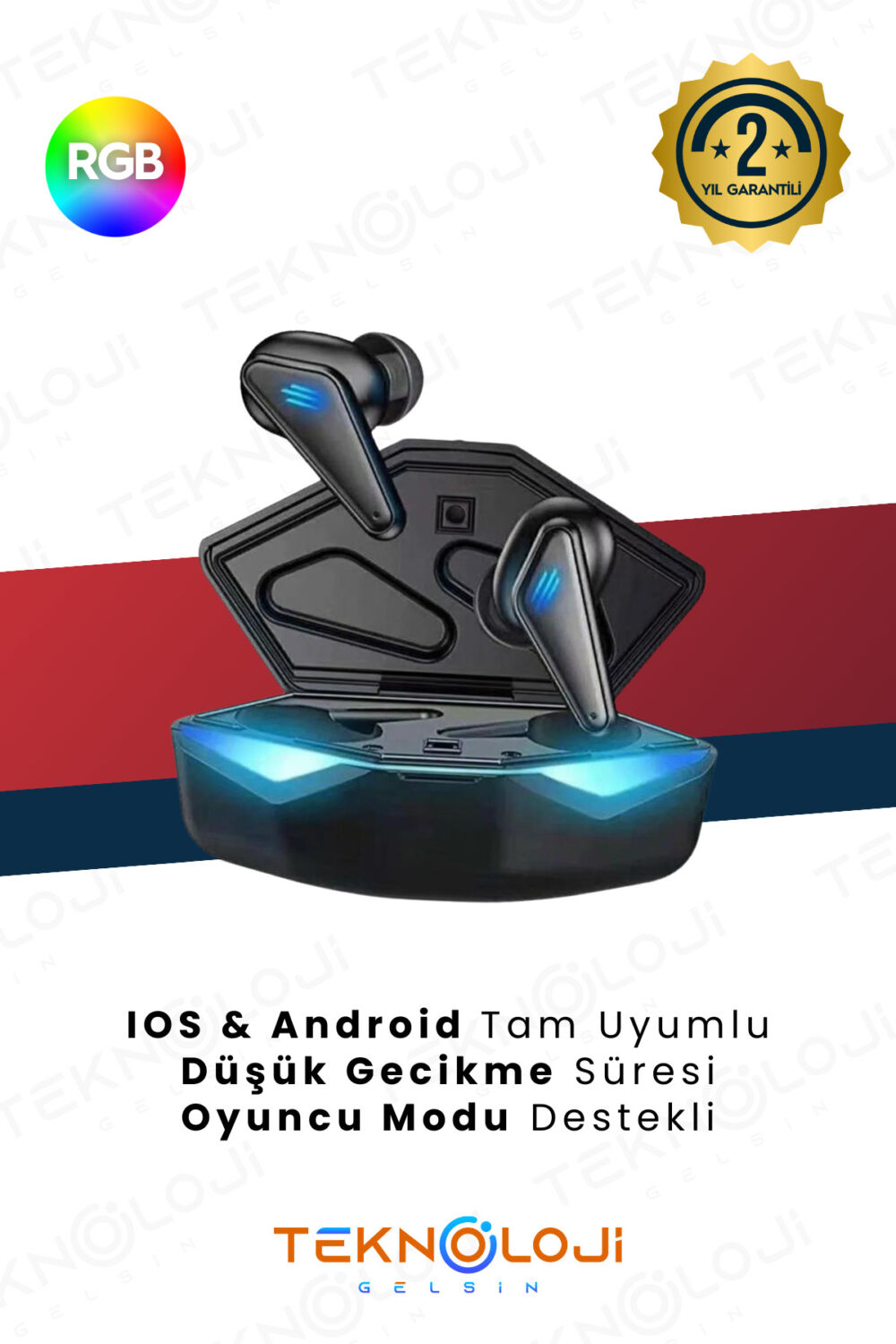 Teknoloji Gelsin Kulaklık Bluetooth Kablosuz Oyuncu Kulak İçi Mikrofonlu