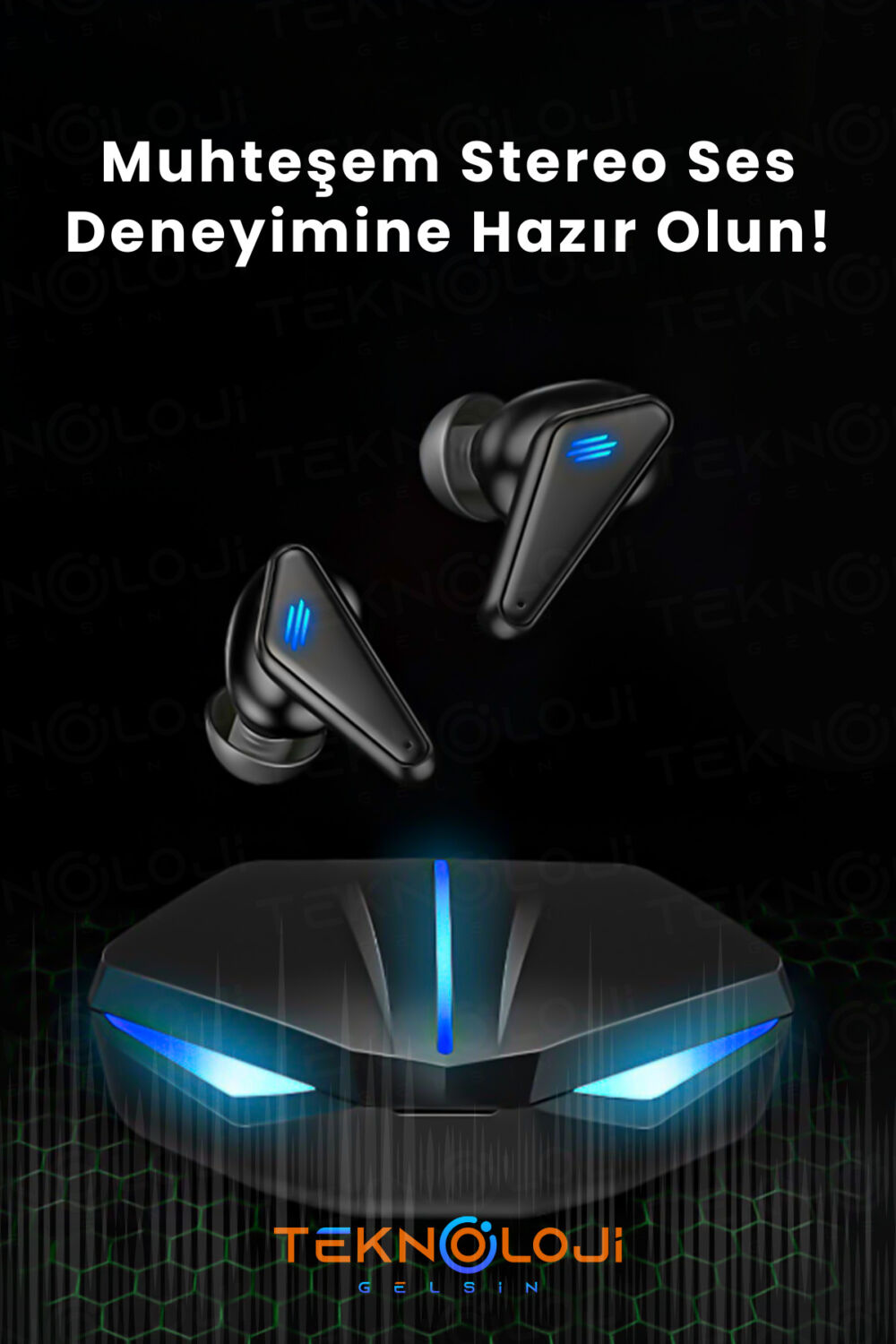 Teknoloji Gelsin Kulaklık Bluetooth Kablosuz Oyuncu Kulak İçi Mikrofonlu - Görsel 3