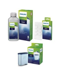 Philips Ca6700/10 Espresso Makinesi Kireç Temizleme Solüsyonu , Yağ Çözücü Tablet ve Apuaclean 3'lü Set