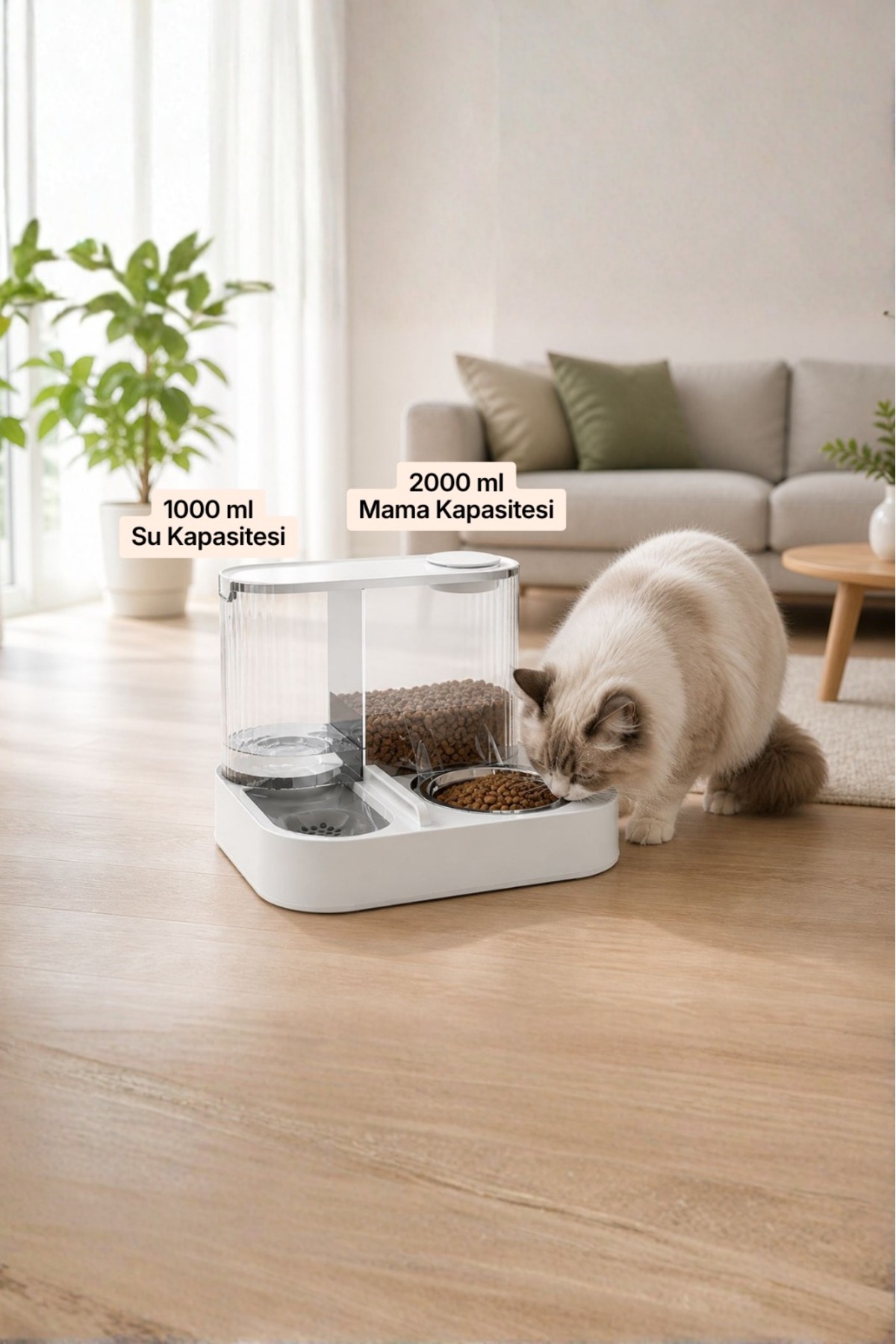 Klipop Paslanmaz Metal Hazneli Kedi - Köpek Mama ve Su Kabı - Bakteri Oluşumu ve Kötü Kokuyu Engeller