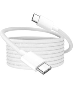 WANNA PROTECT 60W Destekli Iphone Samsung Xiaomi Oppo Uyumlu Type C To Type C Hızlı Şarj Kablosu Beyaz 1 Metre