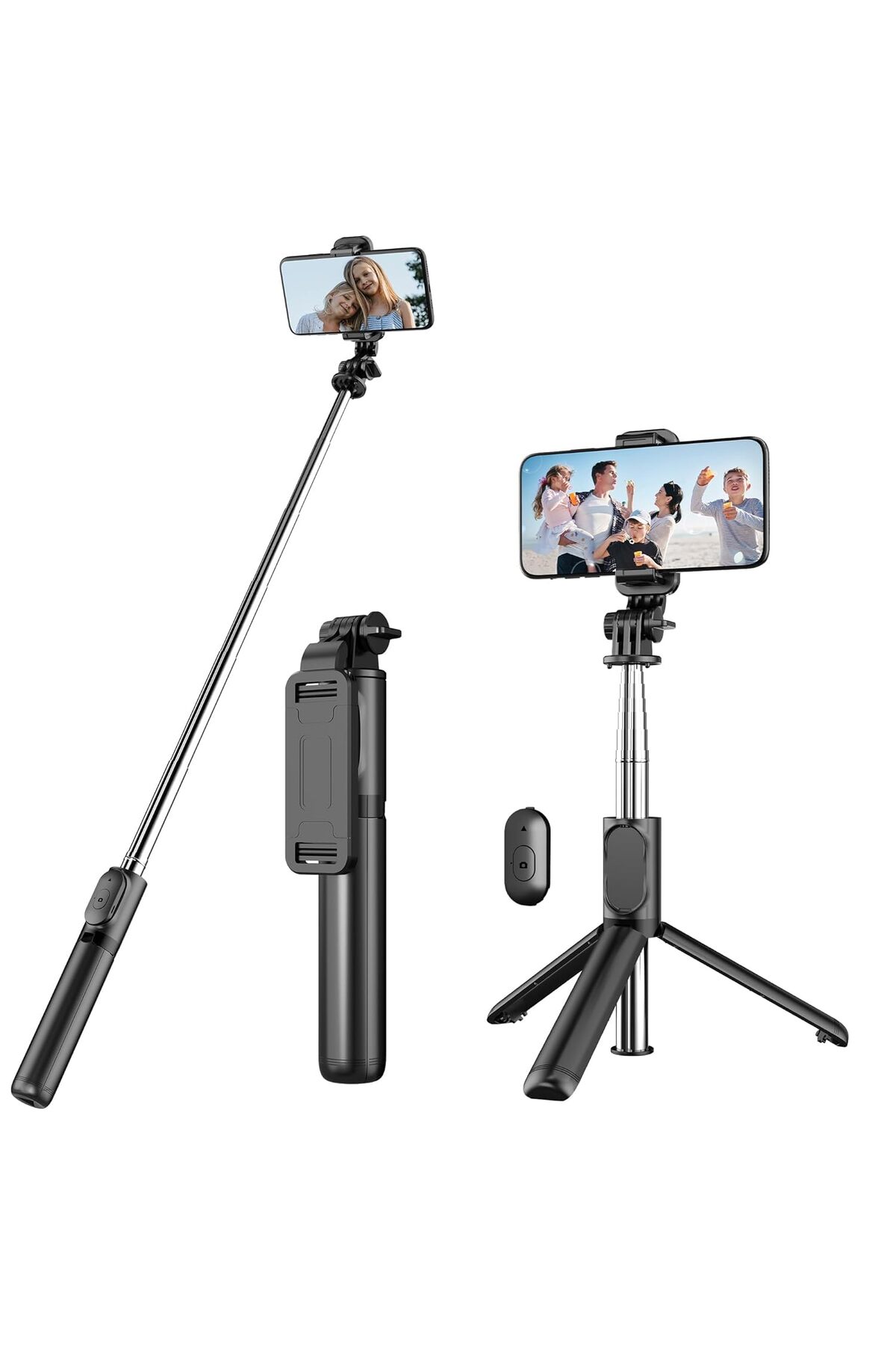 Genel Markalar Selfie Çubuğu Bluetooth Kumandalı Kablosuz Tripot Selfie Monopod Selfie Stick Işıksız model