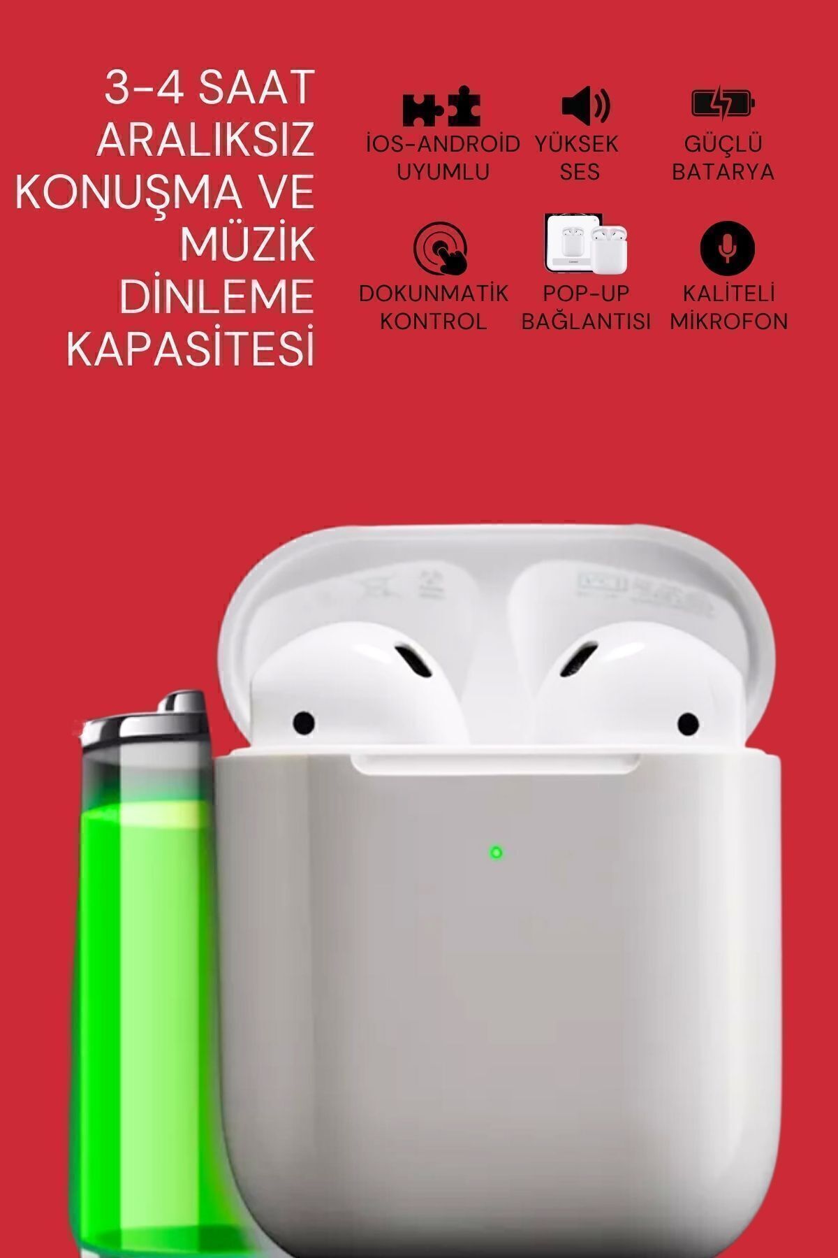 Barbanti Mobile Beyaz 2.nesil Ios Android Uyumlu Kablosuz Bluetooth Kulaklık Karışık Renk Kılıf Hediyeli Plus - Görsel 3