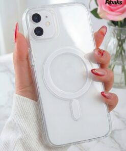 Fibaks (İçi ve Dışı Jelatinli) iPhone 11 Kılıf Magsafe Wireless Köşe Koruma Darbe Emici Şeffaf Sert Silikon