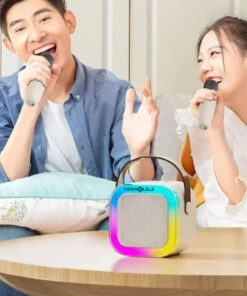 Teknoloji Gelsin Çift Karaoke Mikrofonlu Kablosuz Bluetooth Hoparlör 5 Ses Efektli Rgb Hd Stereo Ses Usb/Sd/FM - Görsel 3