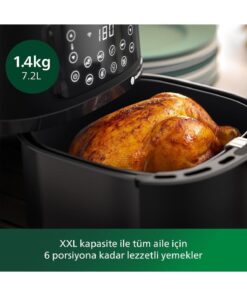 Philips 5000 Serisi Airfryer XXL Connected, 7,2 Lt (1,4 kg), Rapid Air Teknolojisi, HD9285/96 - Görsel 3