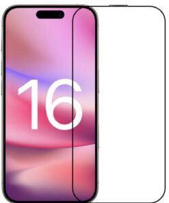 KVK PRİVACY iPhone 16 Uyumlu Tam Kaplayan Temperli Cam Ekran Koruyucu Darbe Emici Anti Statik ESD Kırılmaz Cam