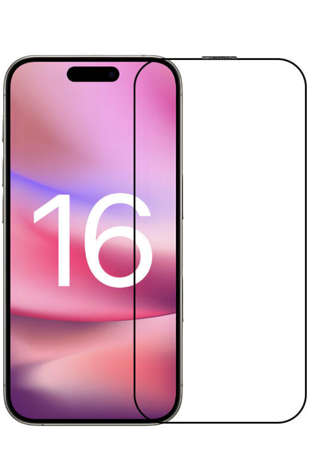 KVK PRİVACY iPhone 16 Uyumlu Tam Kaplayan Temperli Cam Ekran Koruyucu Darbe Emici Anti Statik ESD Kırılmaz Cam