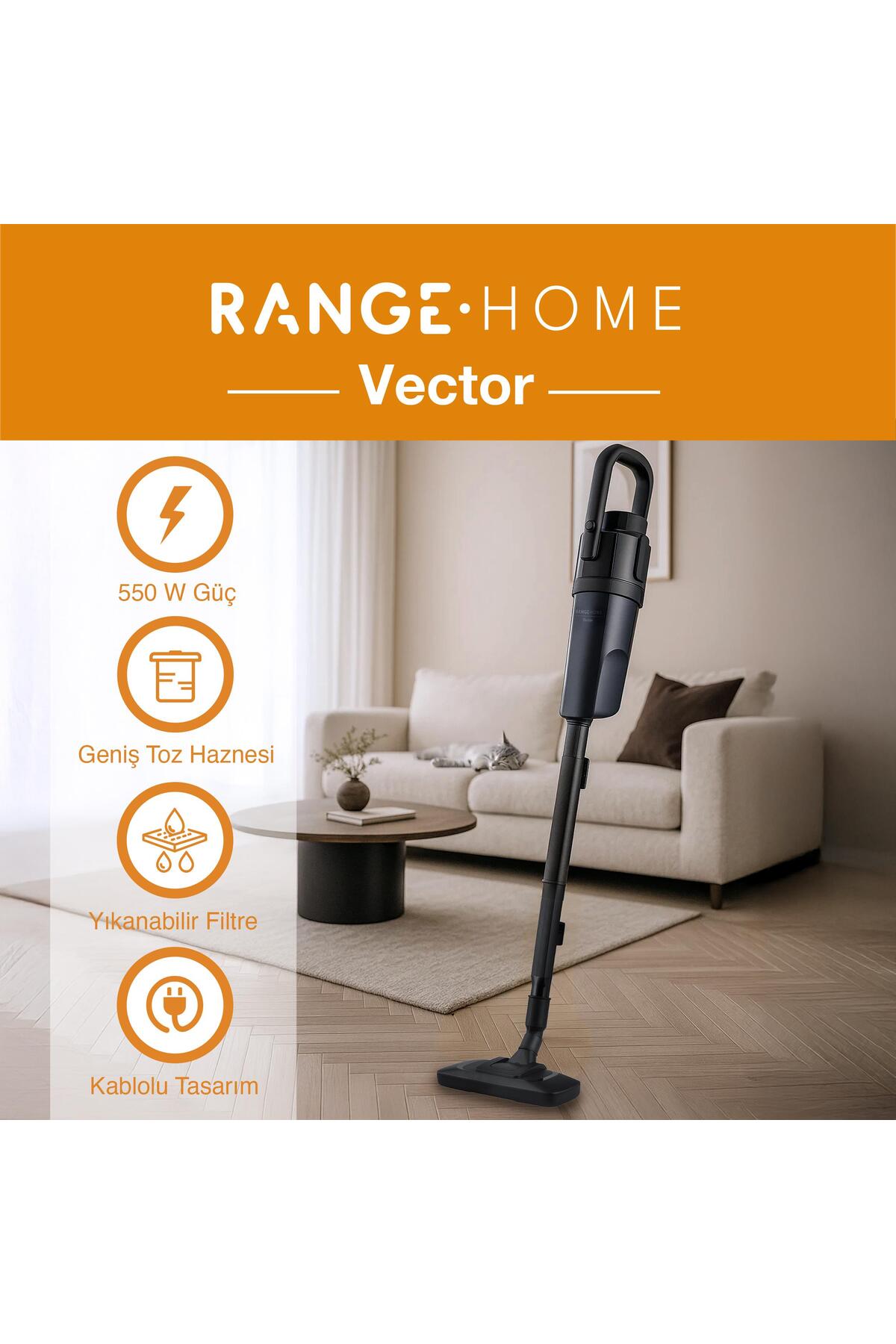 Fakir Vector 2’si 1 Arada Dikey Süpürge 800W Kablolu Kompakt Elektrikli Süpürge