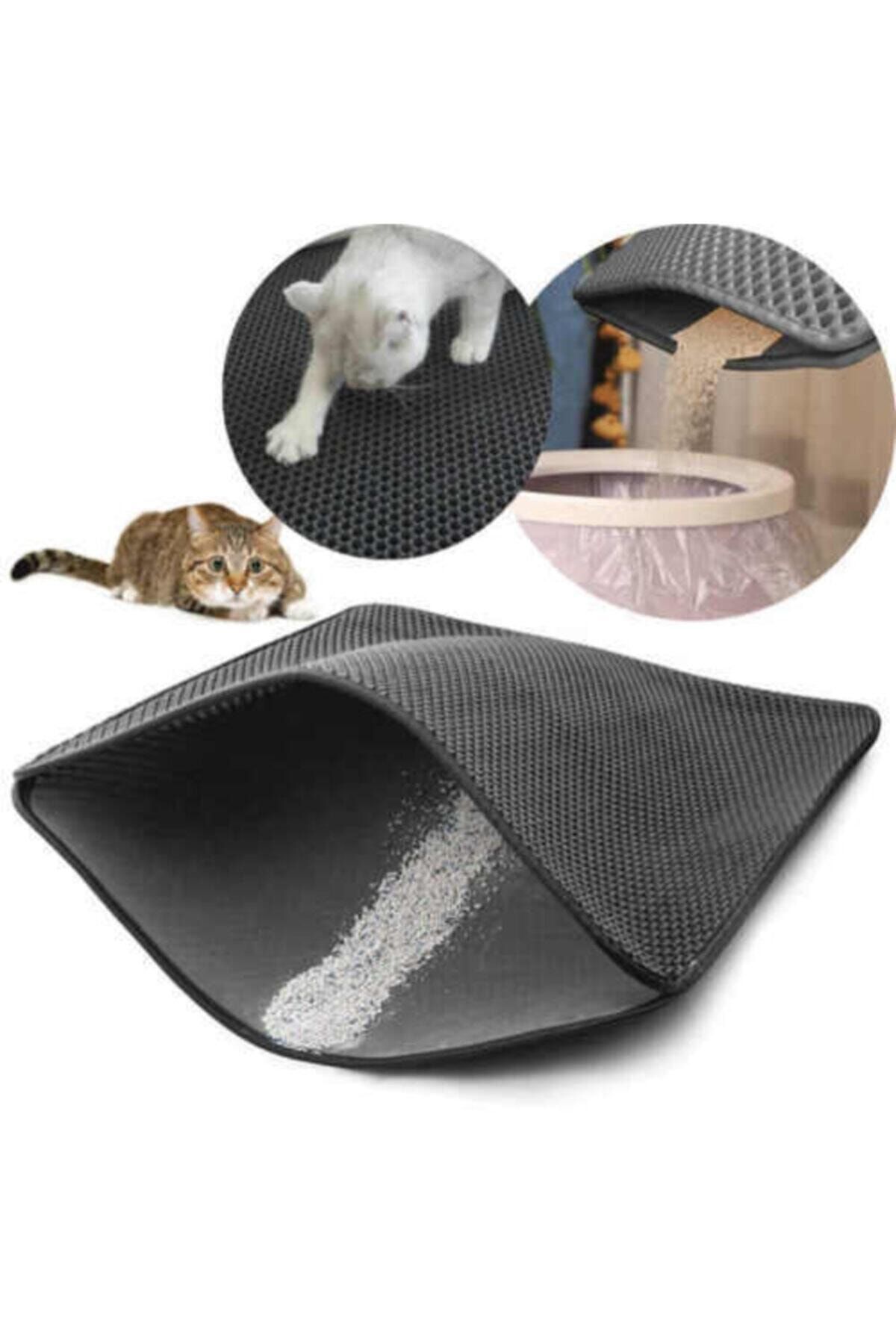 Tam12 Xxl Büyük Boy 80cm X 60cm Kedi Tuvalet Kabı Önü Kum Toplayıcı Elekli Kedi Halısı Paspası