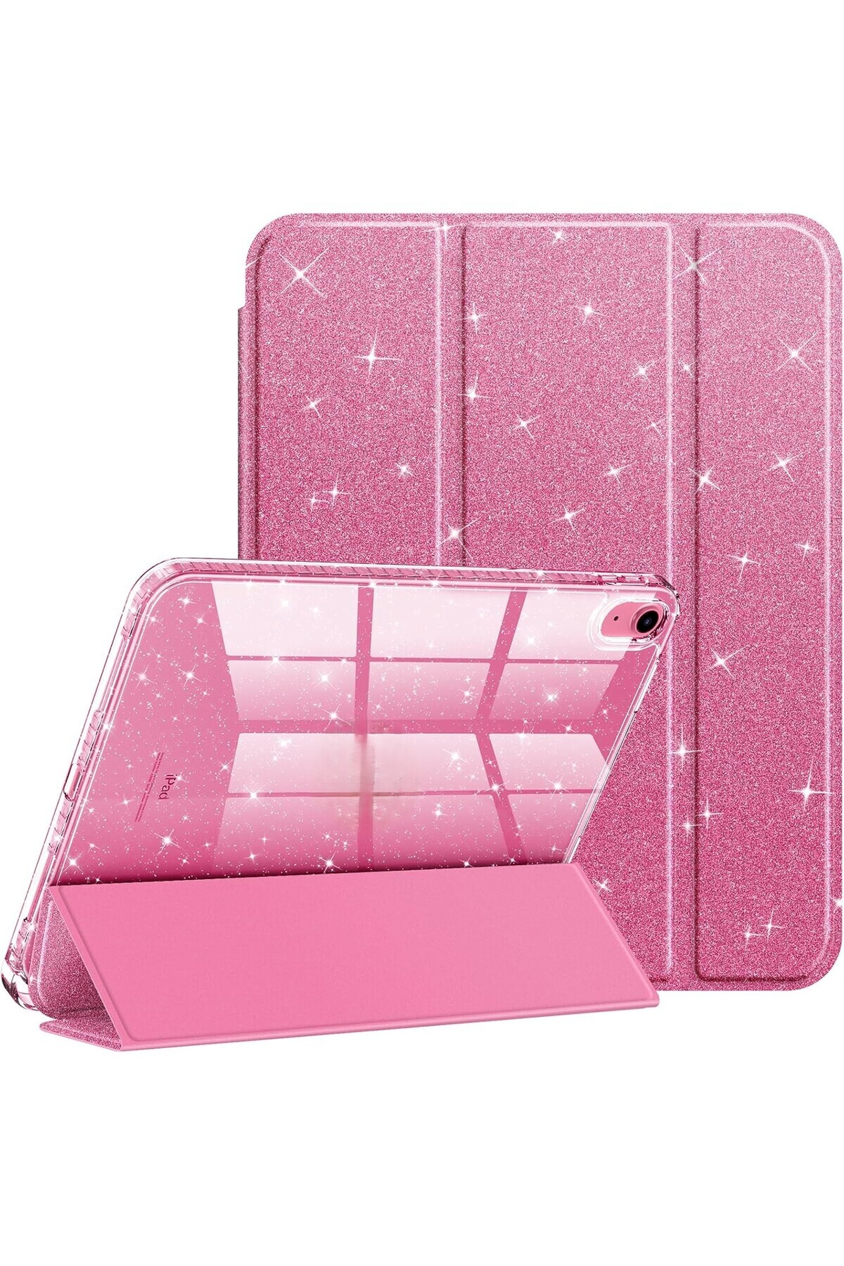 UnDePlus iPad 11.Nesil A16 11inç/10.Nesil 10.9inç Kılıf Simli Işıltılı Parlak Flip Cover Kalem Bölmeli PC