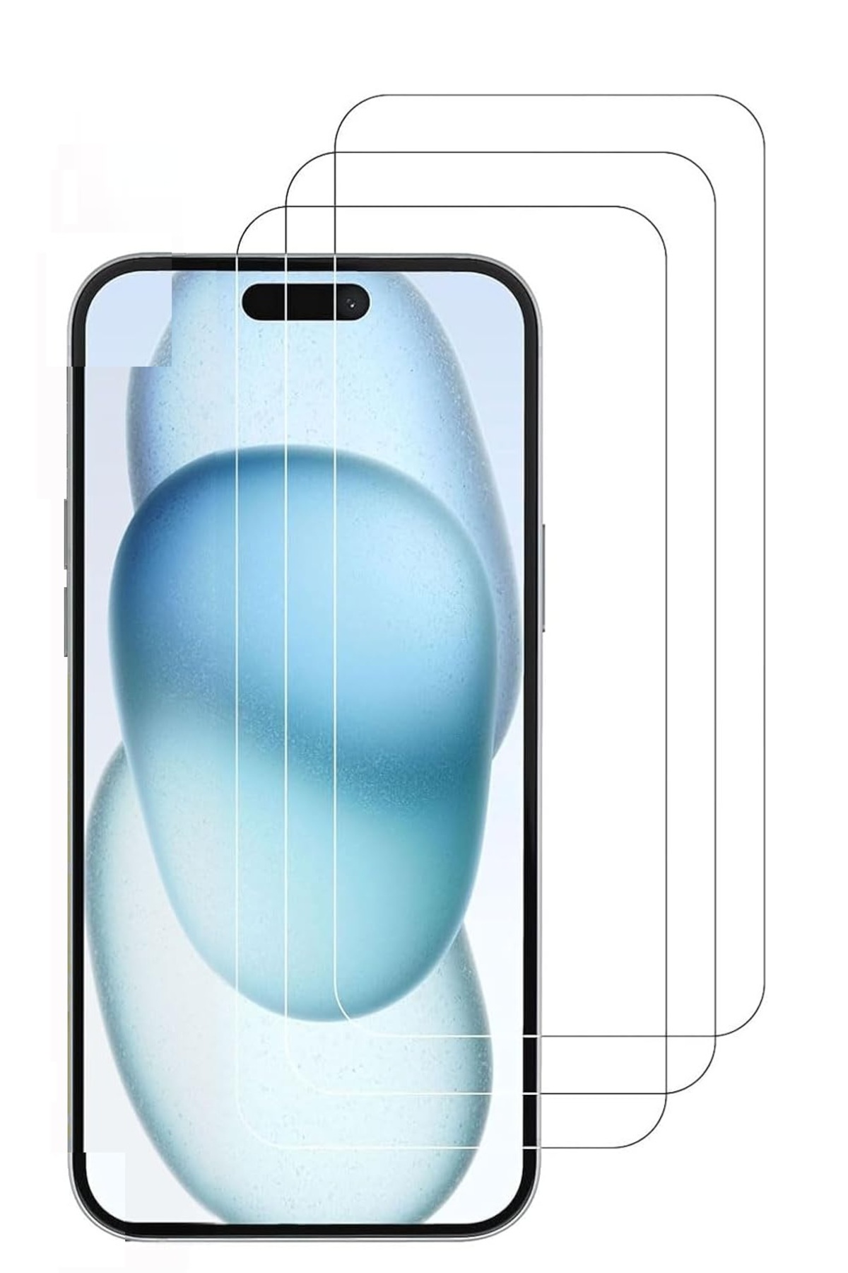 EVAX 3'lü Paket Iphone 15 Uyumlu Temperli Hd Cam Ekran Koruyucu Kırılmaz Cam (3'LÜ PAKET)