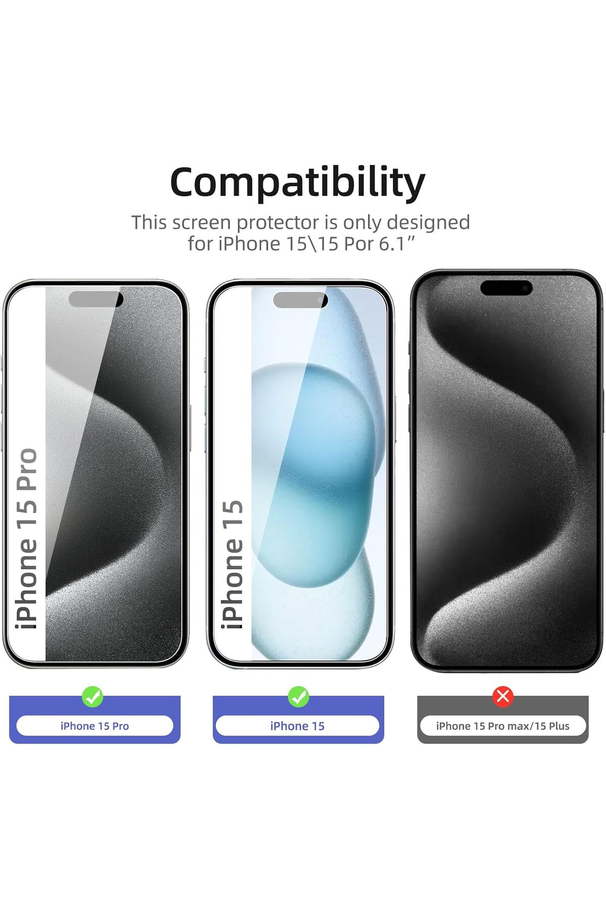EVAX 3'lü Paket Iphone 15 Uyumlu Temperli Hd Cam Ekran Koruyucu Kırılmaz Cam (3'LÜ PAKET) - Görsel 3