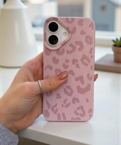 KVK PRİVACY iPhone 17 Uyumlu Pembe Leopar Desenli İnce Yumuşak Silikon Kılıf