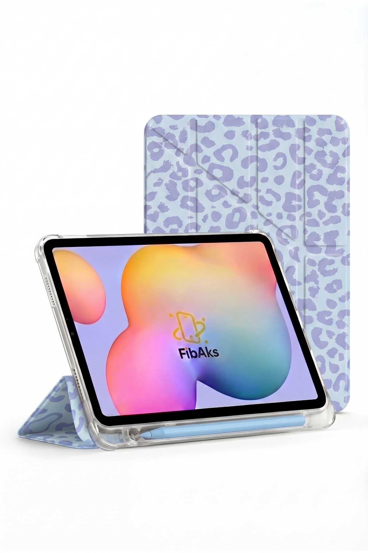 Fibaks iPad 11 A16 2025 10. Nesil 10.9 Kılıf Katlanır Kalem Bölmeli Yatay ve Dikey Standlı Uyku Modu Mavi L