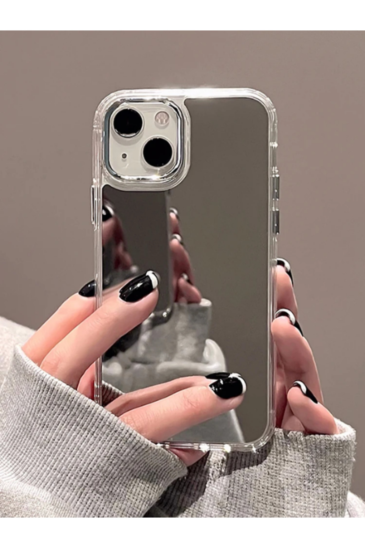 KVK PRİVACY iPhone 13-14-15 Uyumlu Aynalı Kılıf Kadınlar Makyaj Tazeleme Darbeye Karşı Dayanıklı Kapak