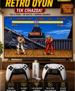 Zineets 20000 Pro Klasik Oyunlu Kablosuz Atari Retro Oyun Konsolu Ps5 Görünümlü Game Stick Nostalji