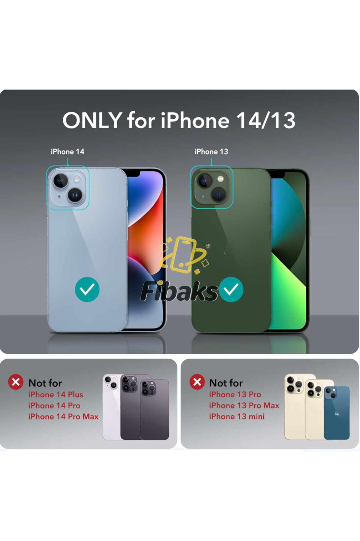 Fibaks iPhone 13/14/15 Kılıf Kamera Çıkıntılı Magsafe Şarj Destekli Yumuşak Kenarlı Mat Kapak Gri - Görsel 3