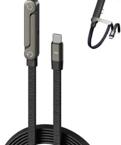 Fibaks 1.5mt 240W Ultra Hızlı Type-C Şarj Data Kablosu Katlanabilir Standlı Ergonomik Tasarım Örgülü