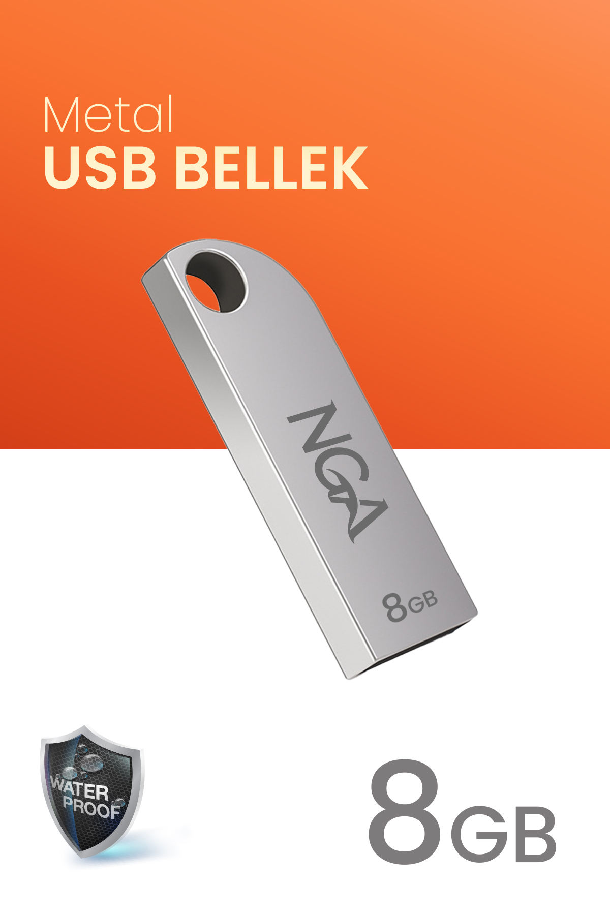 NGA 8 GB Usb Bellek Metal Gövde Güvenli USB Memory - Flash Drive