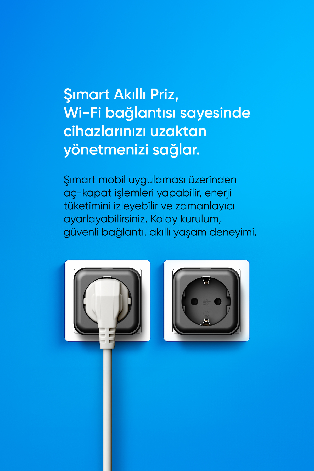 Şımart Akıllı Wi-fi Priz Zaman Ayarlı, Akım Korumalı, Uzaktan Kontrol - Görsel 3