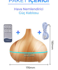Alternative view of Nazalya Büyük 550 Ml Hava Nemlendirici Ultrasonik Ortam Nemlendirici Oda Nemlendirici Işıklı Zamanlayıcılı