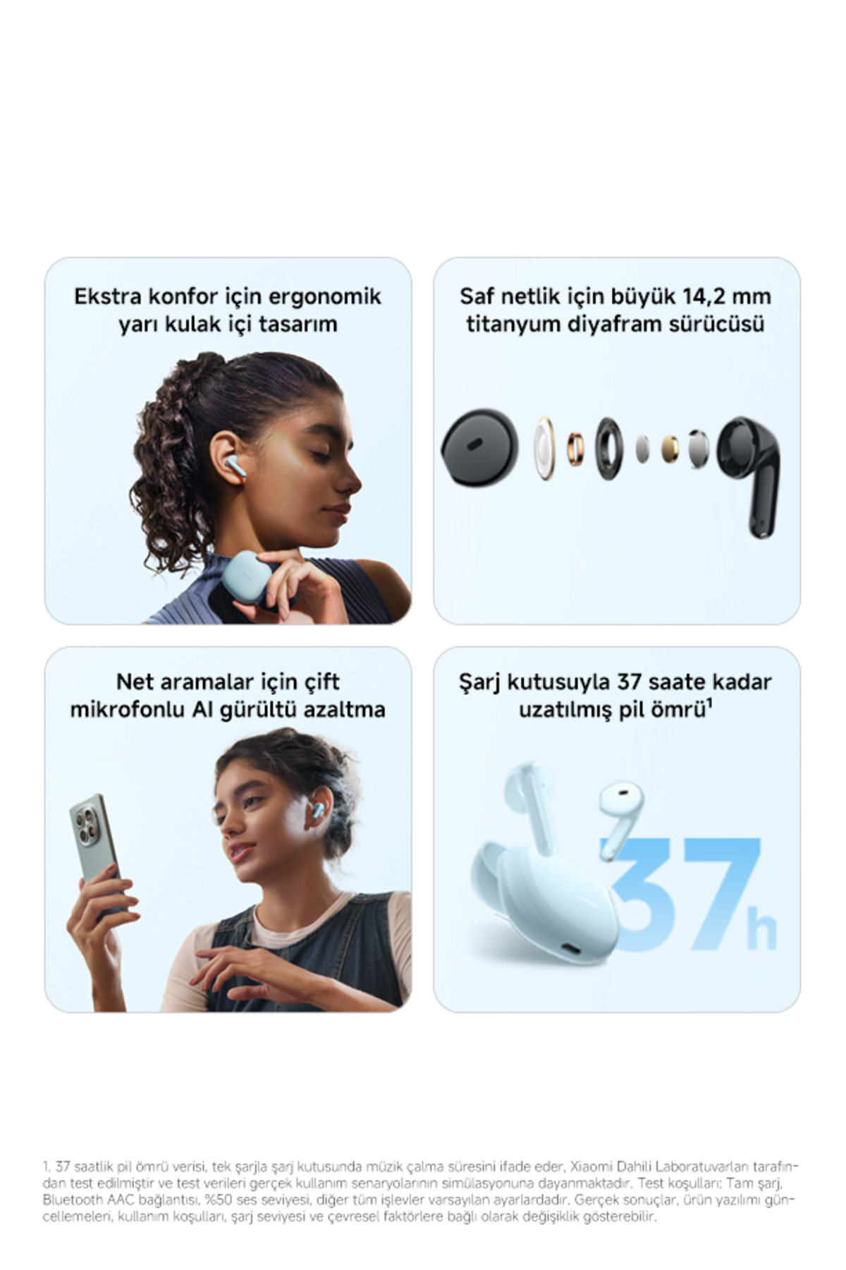 Xiaomi REDMI Buds 8 Active Siyah Bluetooth Kulaklık (Xiaomi Türkiye Garantili) - Görsel 3