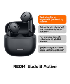 Xiaomi REDMI Buds 8 Active Siyah Bluetooth Kulaklık (Xiaomi Türkiye Garantili) - Görsel 2