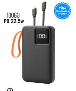 İntouch 10.000 mAh Mini Kablolu Hızlı Powerbank 22W PD Quick Fast Taşınabilir Şarj Cihazı