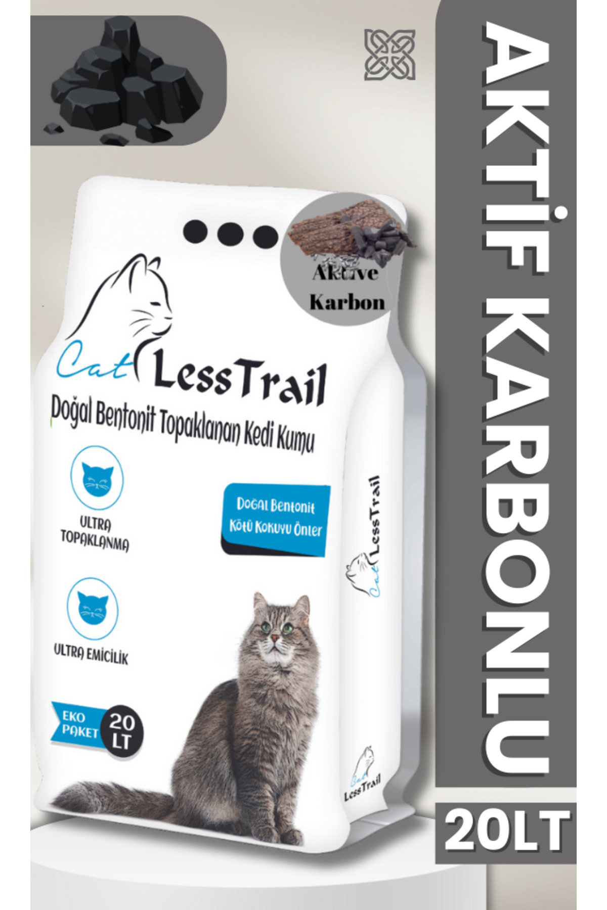 Less Trail Trail 20 Lt Ince Tane Aktif Karbon Kedi Kumu
