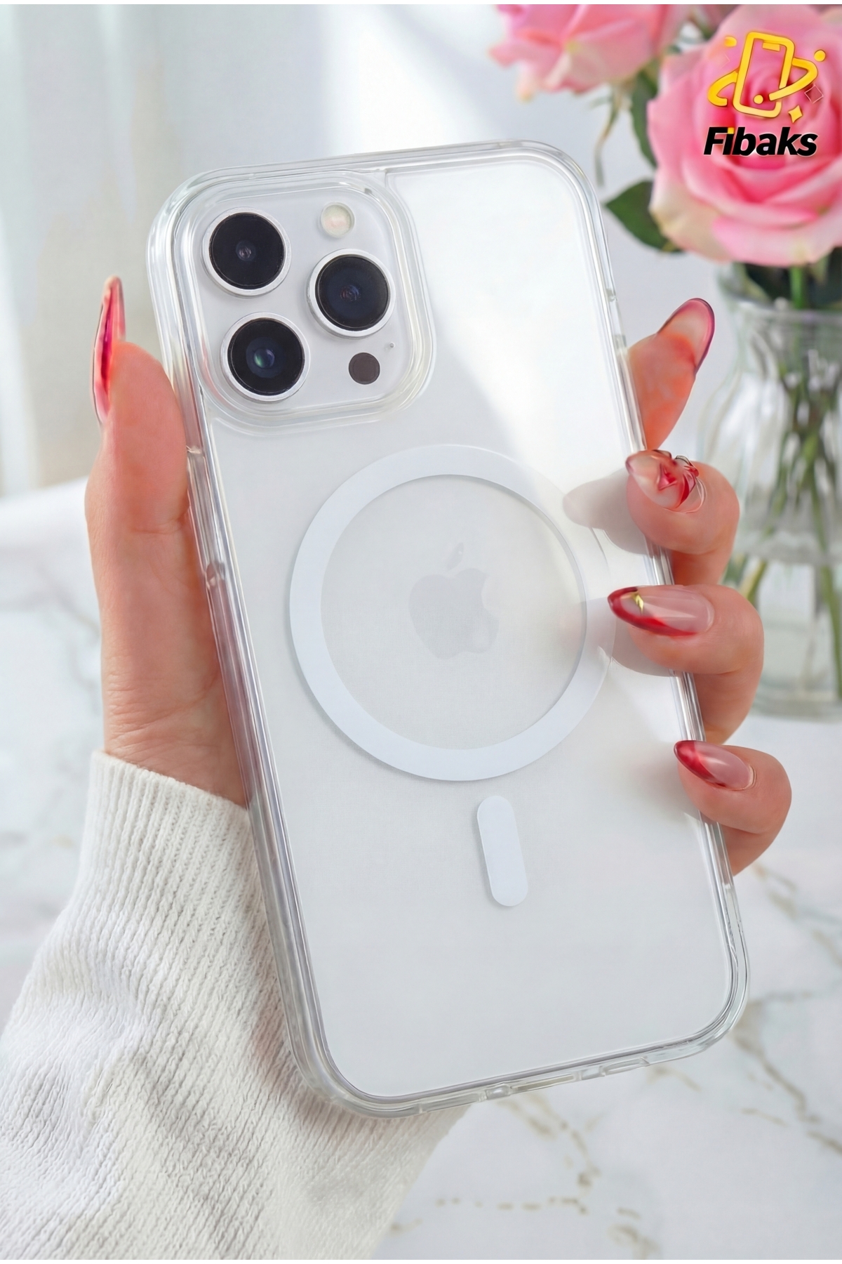 Fibaks (İçi ve Dışı Jelatinli) iPhone 16 Pro Kılıf Magsafe Wireless Kablosuz Şarj Destekli Sert Darbe Emici