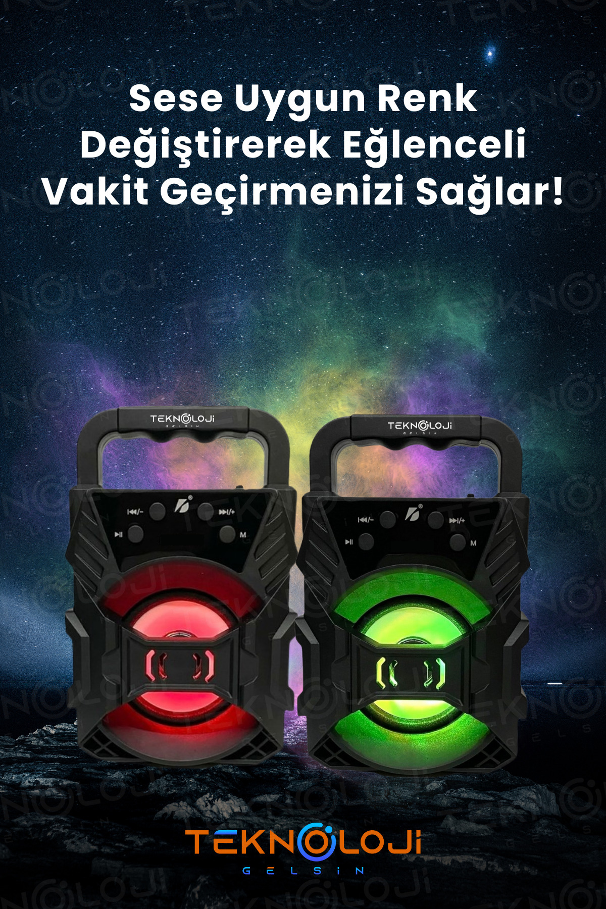 Teknoloji Gelsin Bluetooth Hoparlör Led Taşınabilir Bass Speaker - Görsel 3