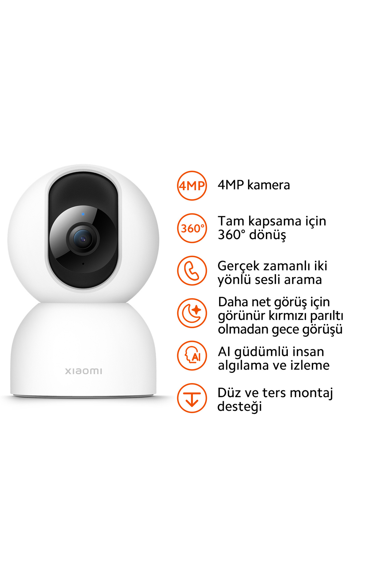 Xiaomi Smart Camera C400 2.5k 360 Akıllı Güvenlik Kamerası (Xiaomi Türkiye Garantili)