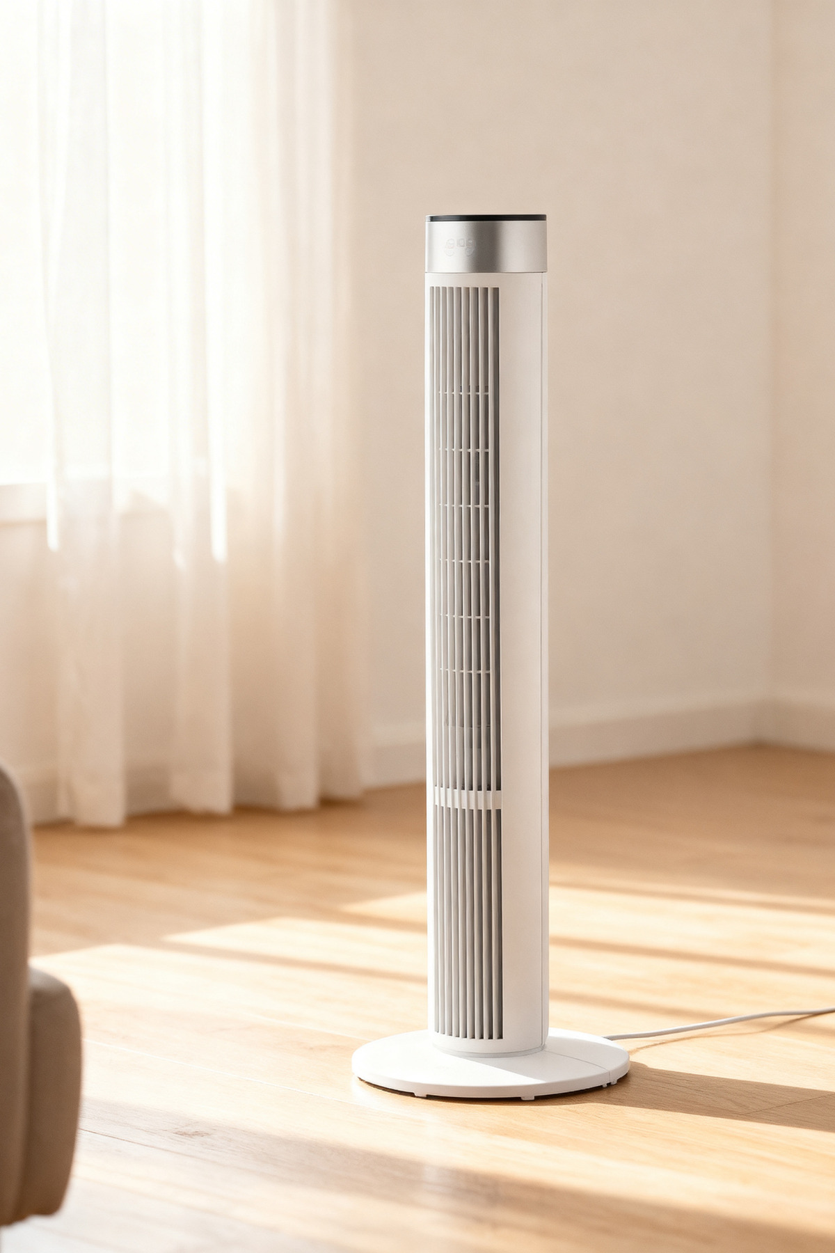 MO DOU Vantilatör 45W Kule Tipi Fan Uzaktan Kumandalı LED Dokunmatik Sessiz Çalışma 39 İnç Güçlü Soğutma Tower Fan