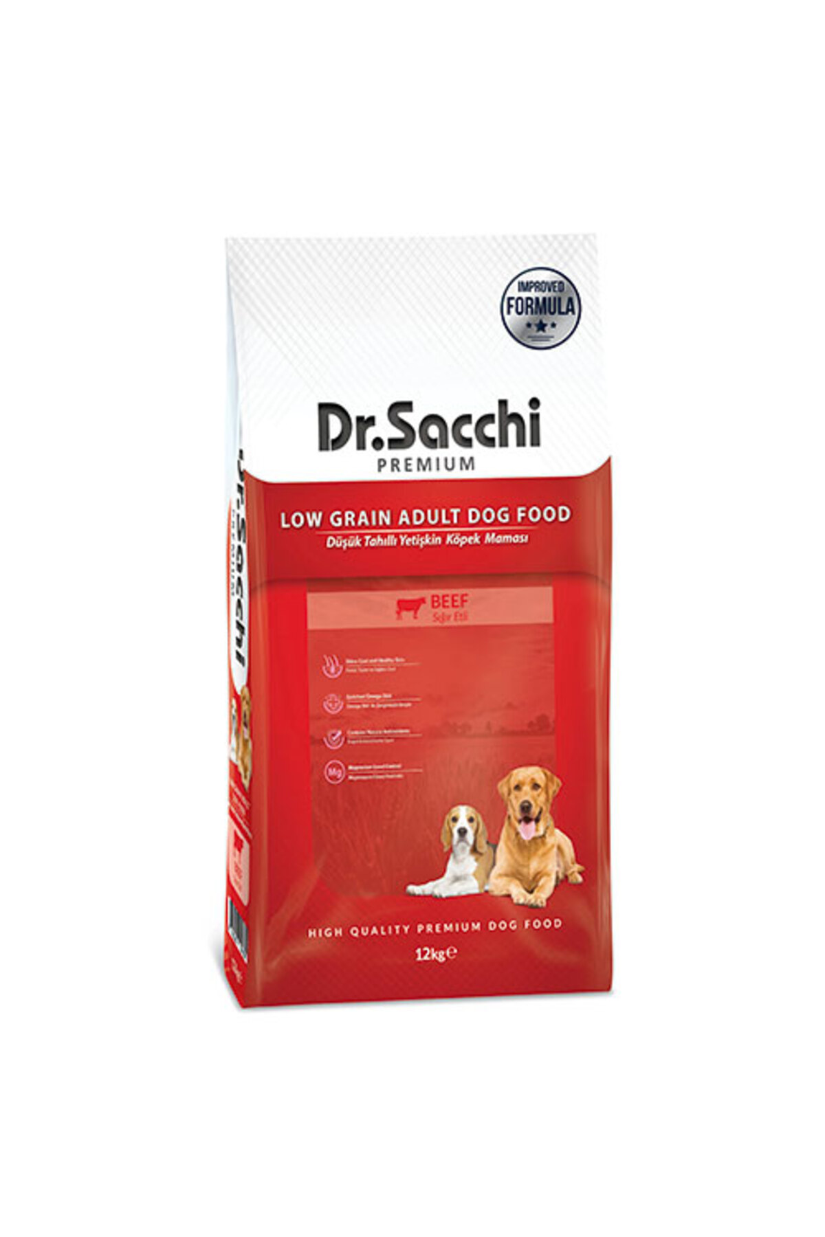 Dr. Sacchi Dr.Sacchi Premium Sığır Etli Düşük Tahıllı Yetişkin Köpek Maması 12 Kg