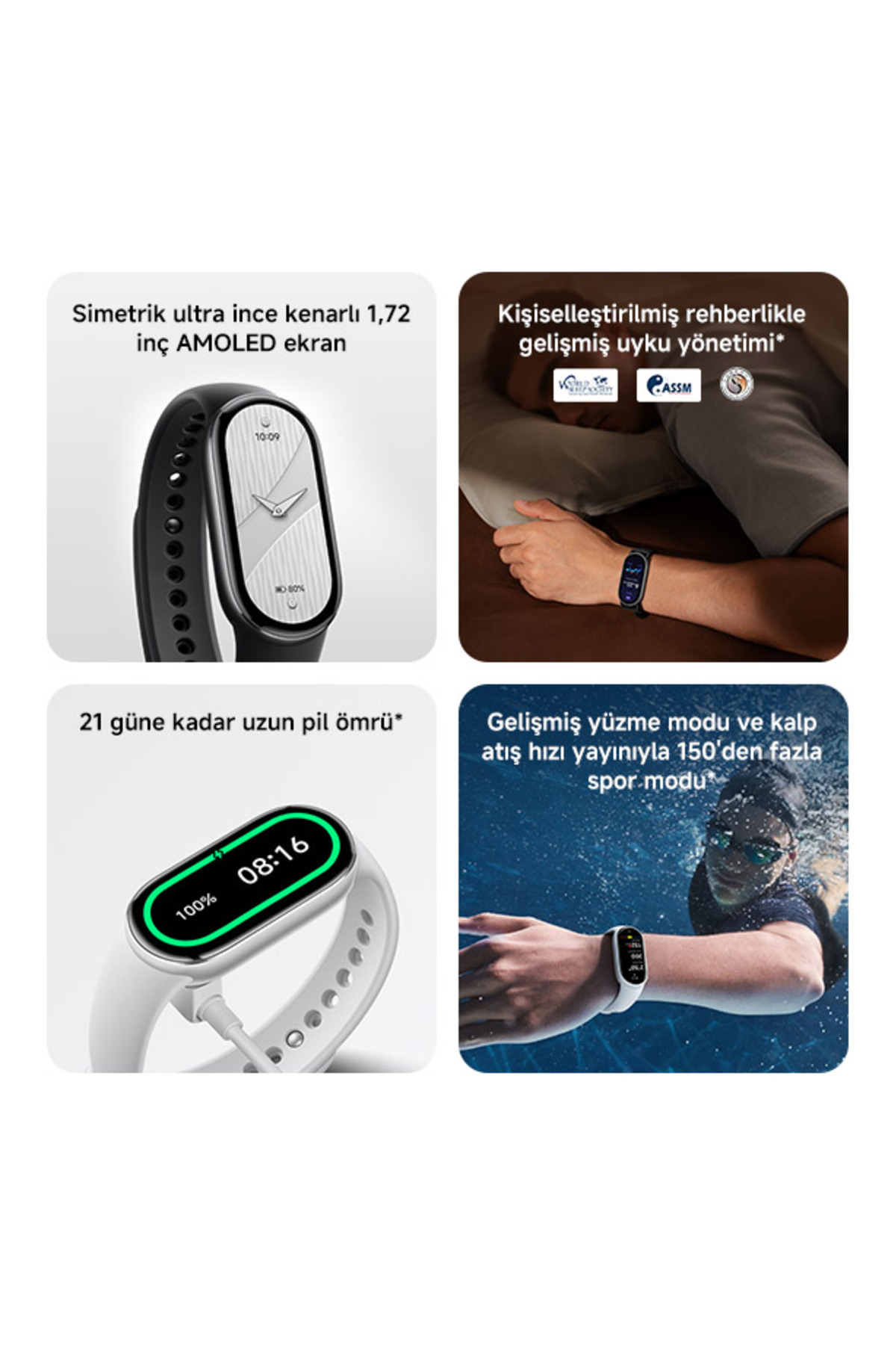 Xiaomi Smart Band 10 - Siyah Akıllı Bileklik (Xiaomi Türkiye Garantili) - Görsel 3