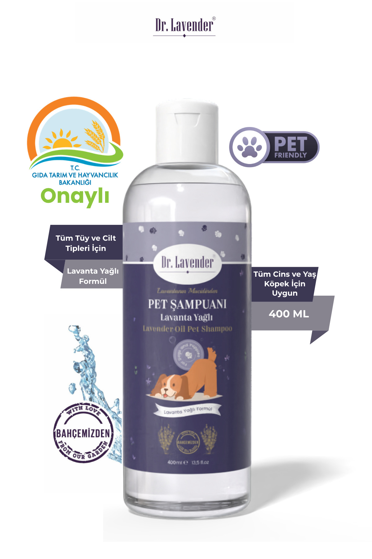 Gallipoli Lavender Dr. Lavender Saf Lavanta Yağlı Pet Şampuanı 400 ml – Tüy ve Deri Bakımına Yardımcı