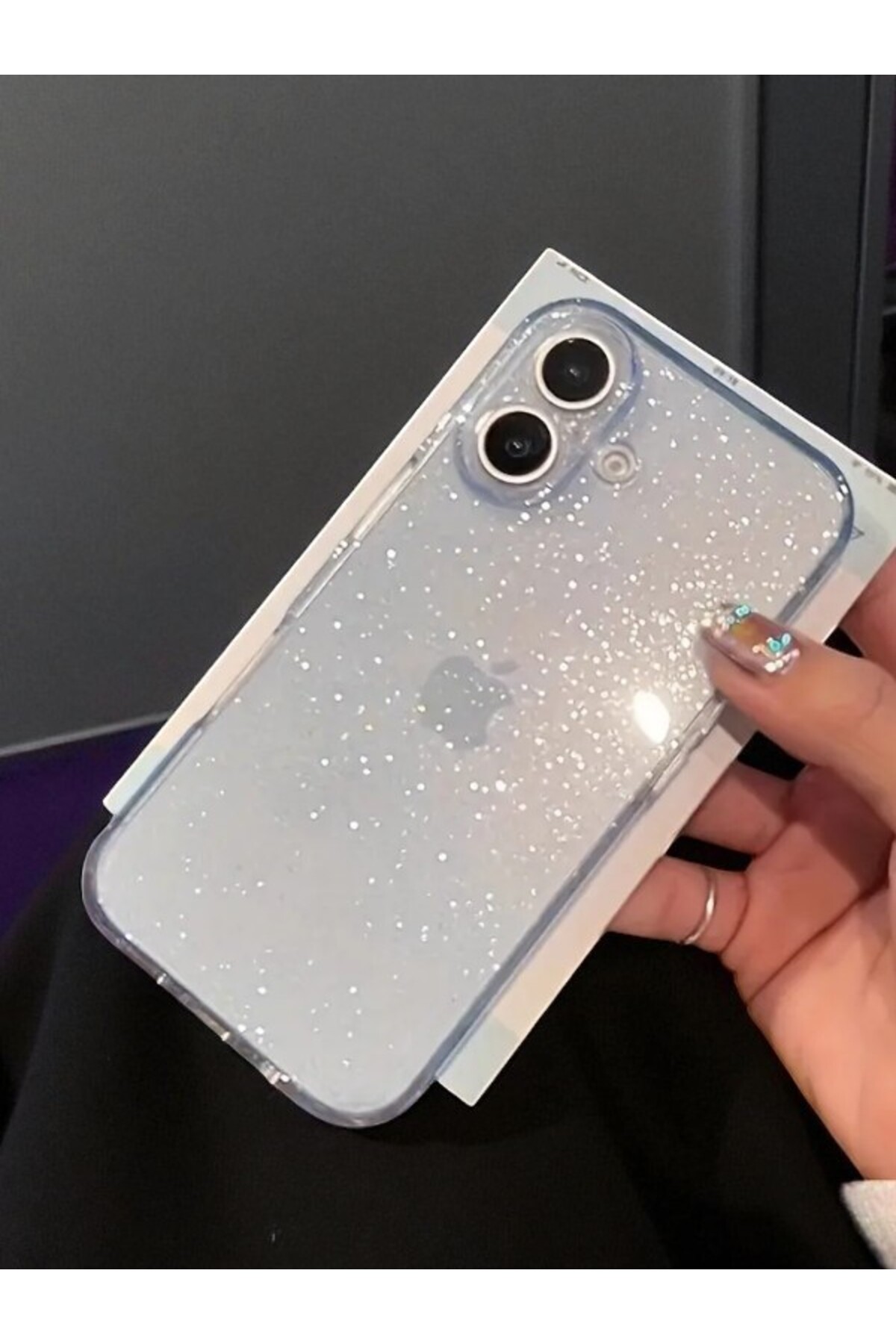 KVK PRİVACY Apple iPhone 17 Uyumlu – Simli Şeffaf Yumuşak Silikon Kılıf, Darbeye Karşı Dayanıklı Kapak - Görsel 3