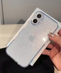 KVK PRİVACY Apple iPhone 17 Uyumlu – Simli Şeffaf Yumuşak Silikon Kılıf, Darbeye Karşı Dayanıklı Kapak