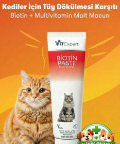 Vitexpert Kediler Için Biotin Paste Tüy Dökülme Engelleyici Döküm Önleyici Tüy Sağlığı Malt Macunu 100 gr