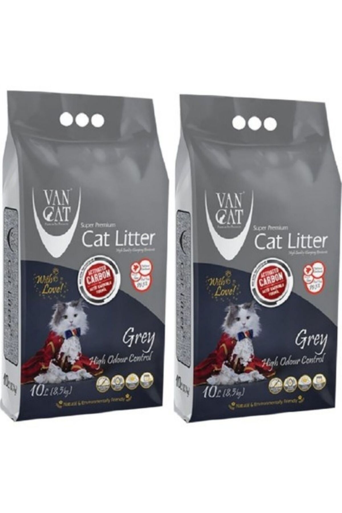 Bentaş Van Cat Aktif Karbonlu Süper Topaklaşan Bentonit Kedi Kumu 2 x 10 L